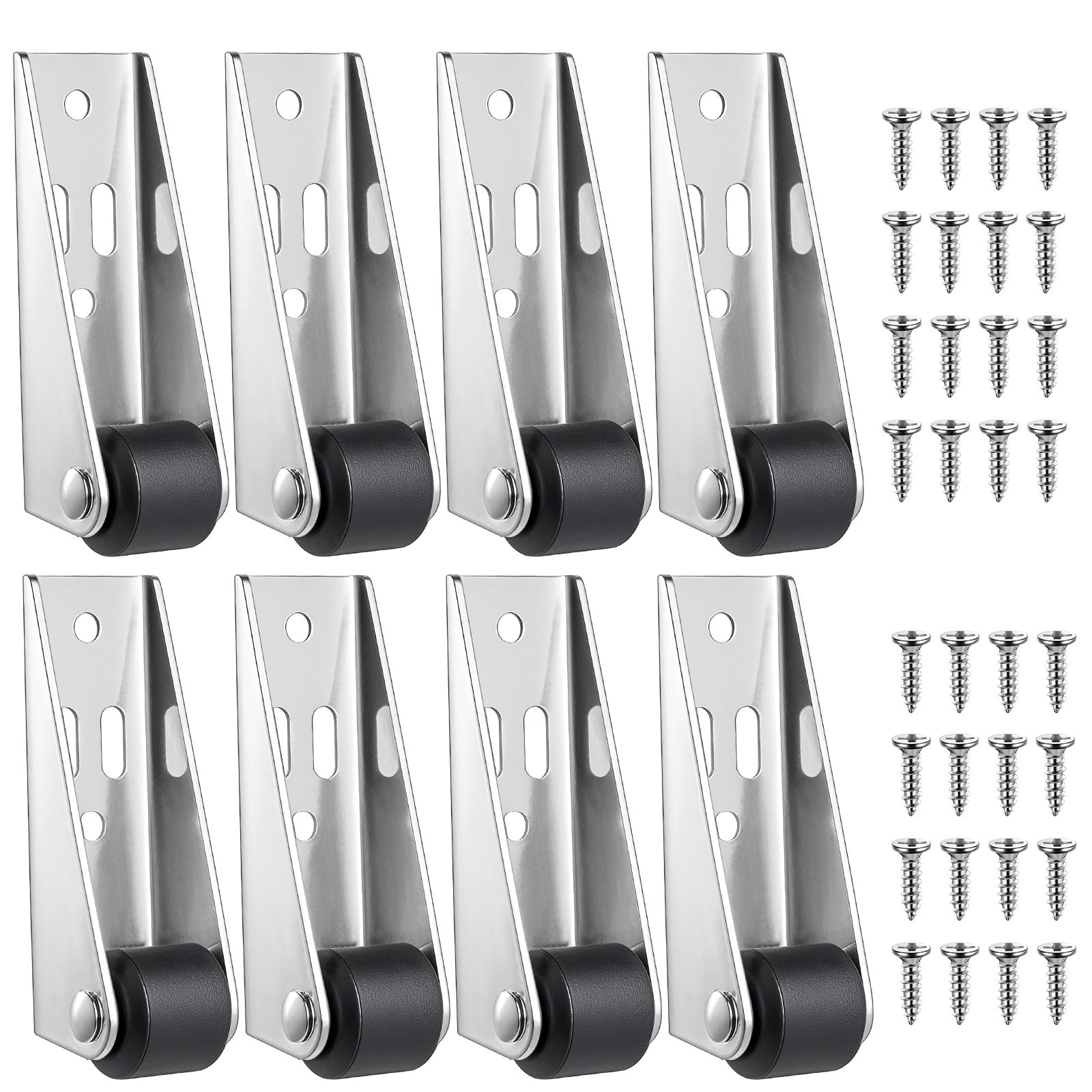 8 Pieces Mini Rigid Caster Wheels and Mounting Screws Pack 8 Pieces Mini Rigid Caster Wheels and Mounting Screws Pack
