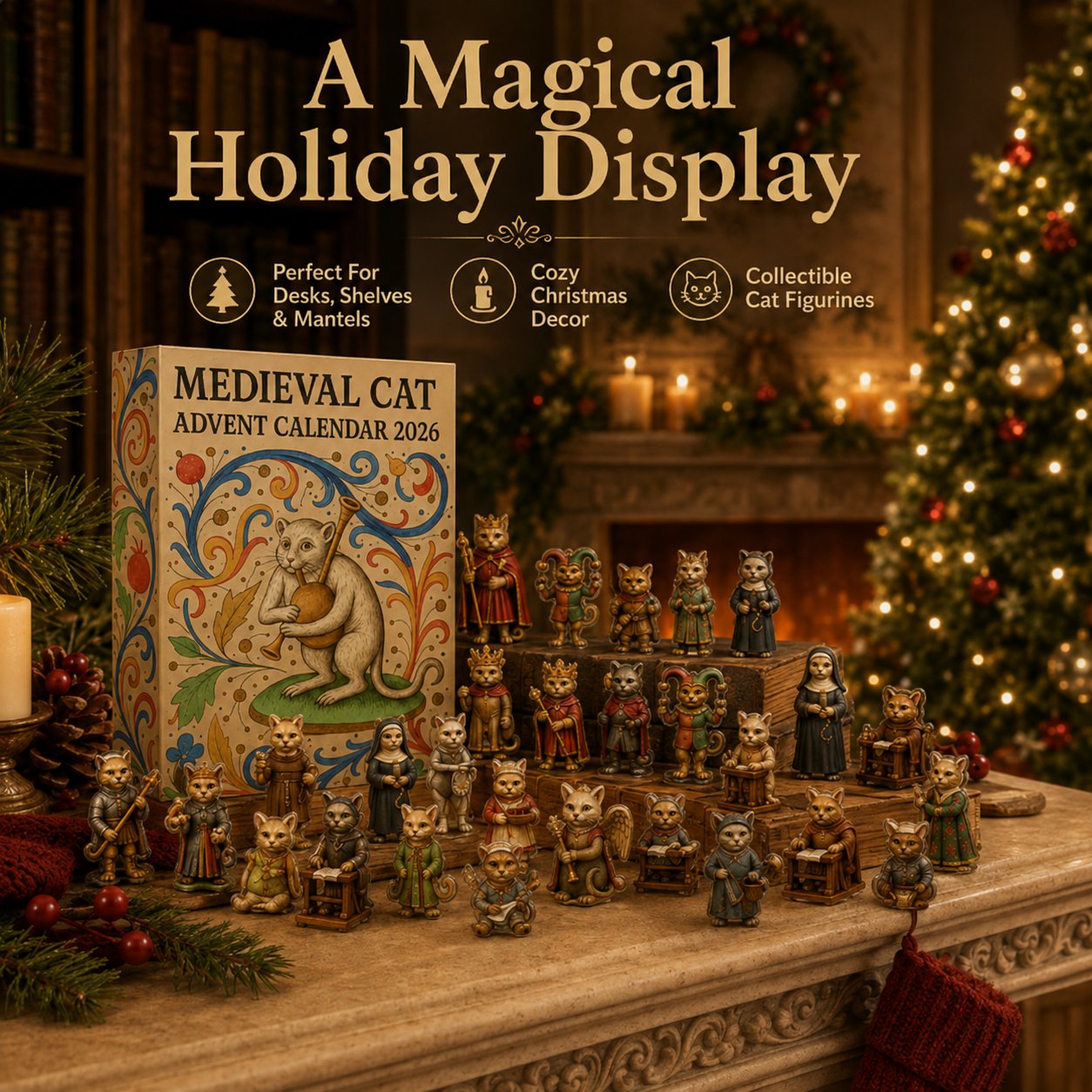 Medieval Cat Advent Calendar 2026 – 24 Historic Cat Charms