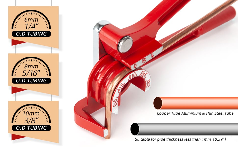 copper tube benders tubing bender kit pipe bending tool hvac spring brake line 1/4 3/8 90 manual 