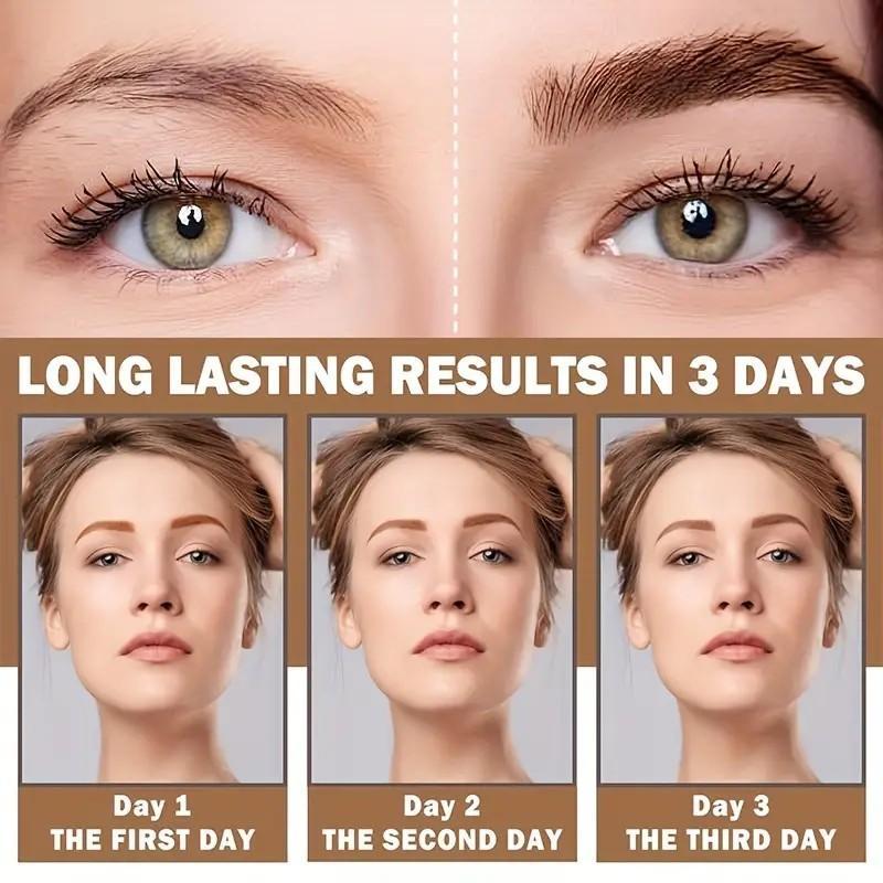 Easy Peel-Off Eyebrow Gel - Waterproof & Sweatproof, Long-Lasting Black or Brown Tattoo Tint, Film Forming, Medium Coverage for All Skin Types 4