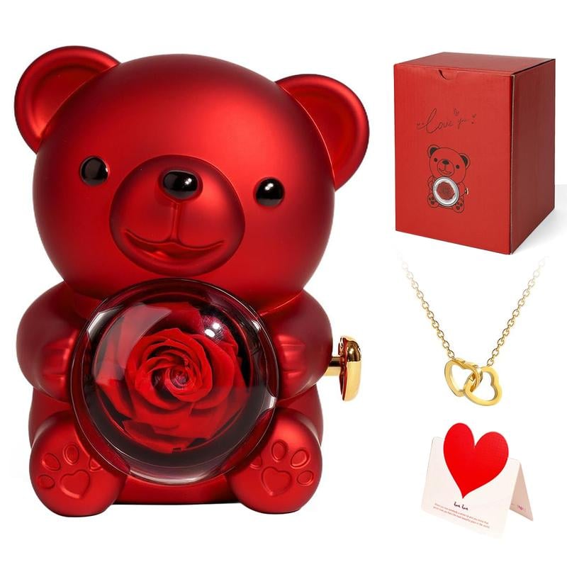 Preserved Rose Teddy Bear Set