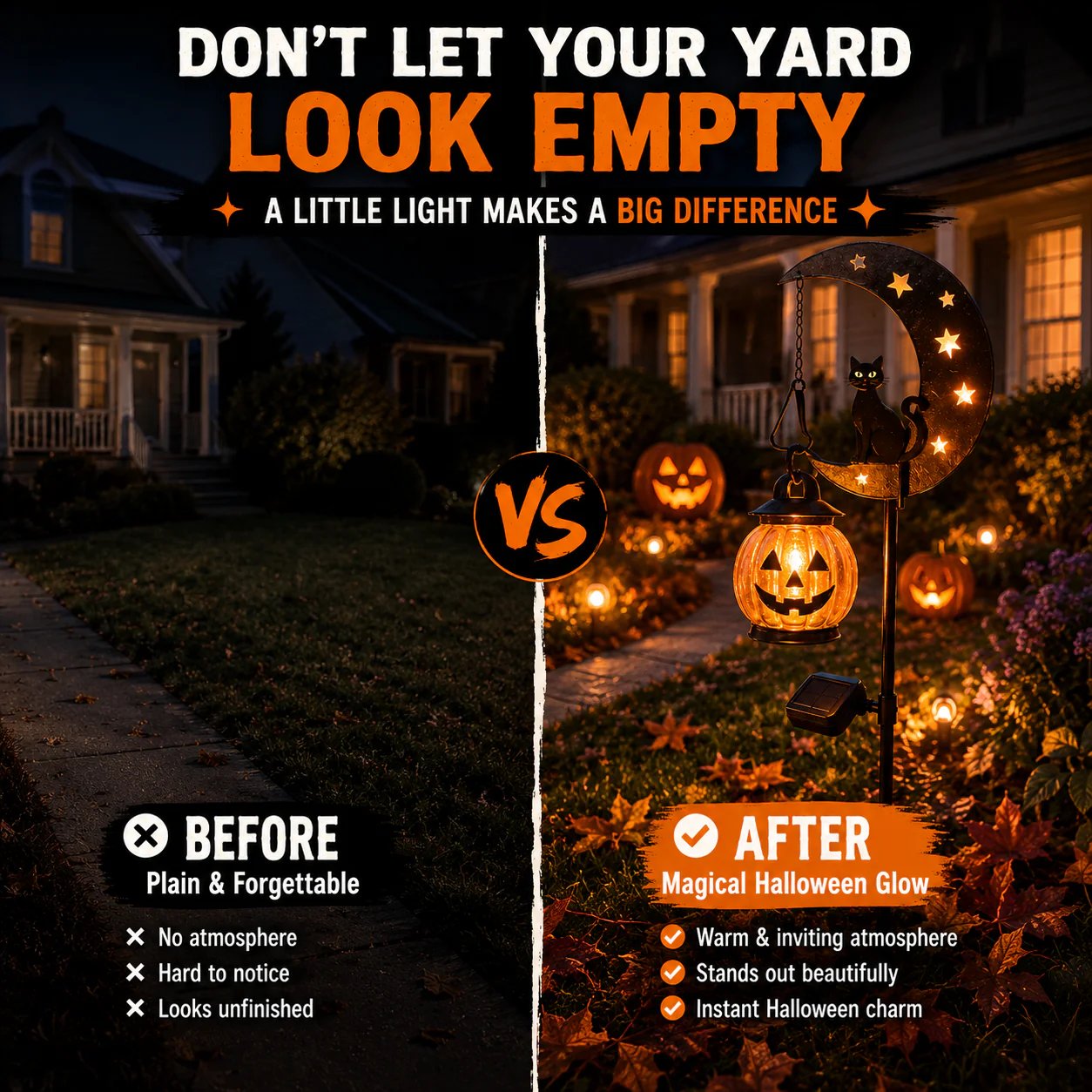Before and After Halloween Yard Glow Before and After Halloween Yard Glow
