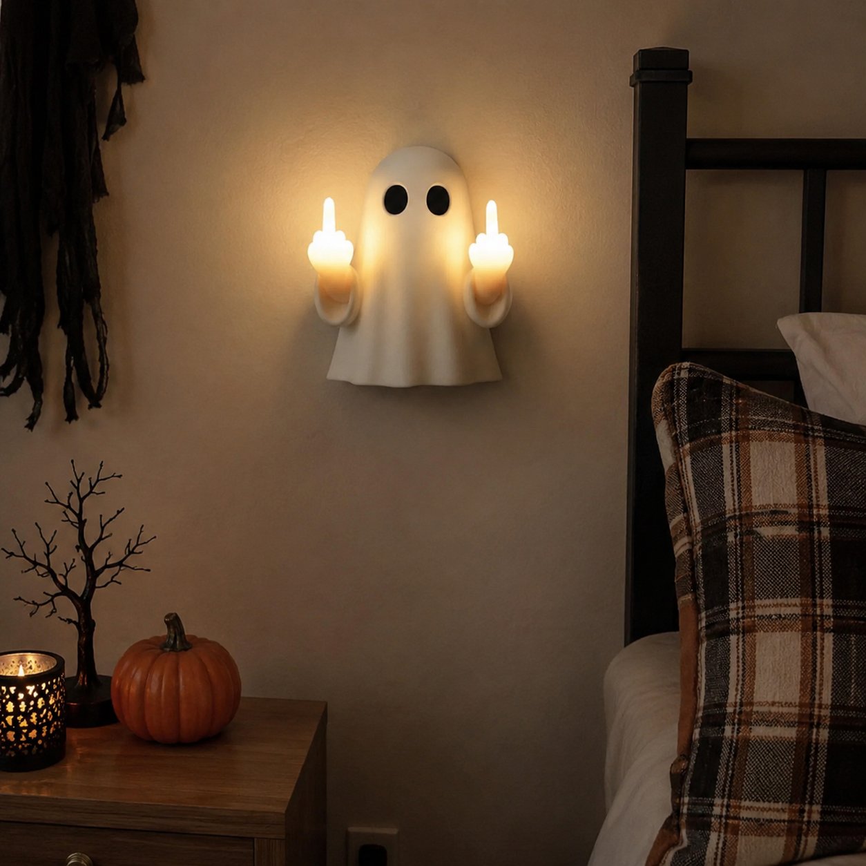 Middle finger ghost gag gift