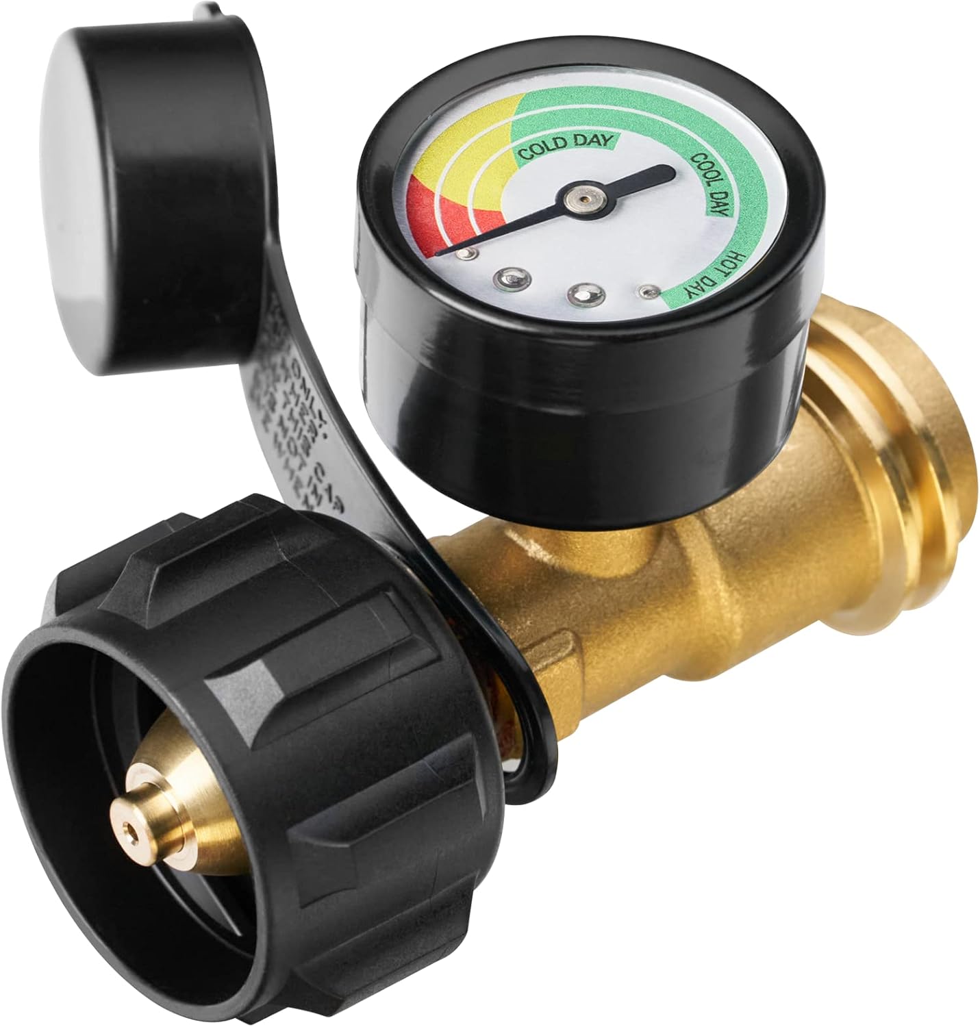 Universal Propane Tank Gauge for 5-40 Pound LP Tanks | Gas Level Indicator for Grill, Heater, RV Camper, QCC1/Type 1 Connection - 1 Pack