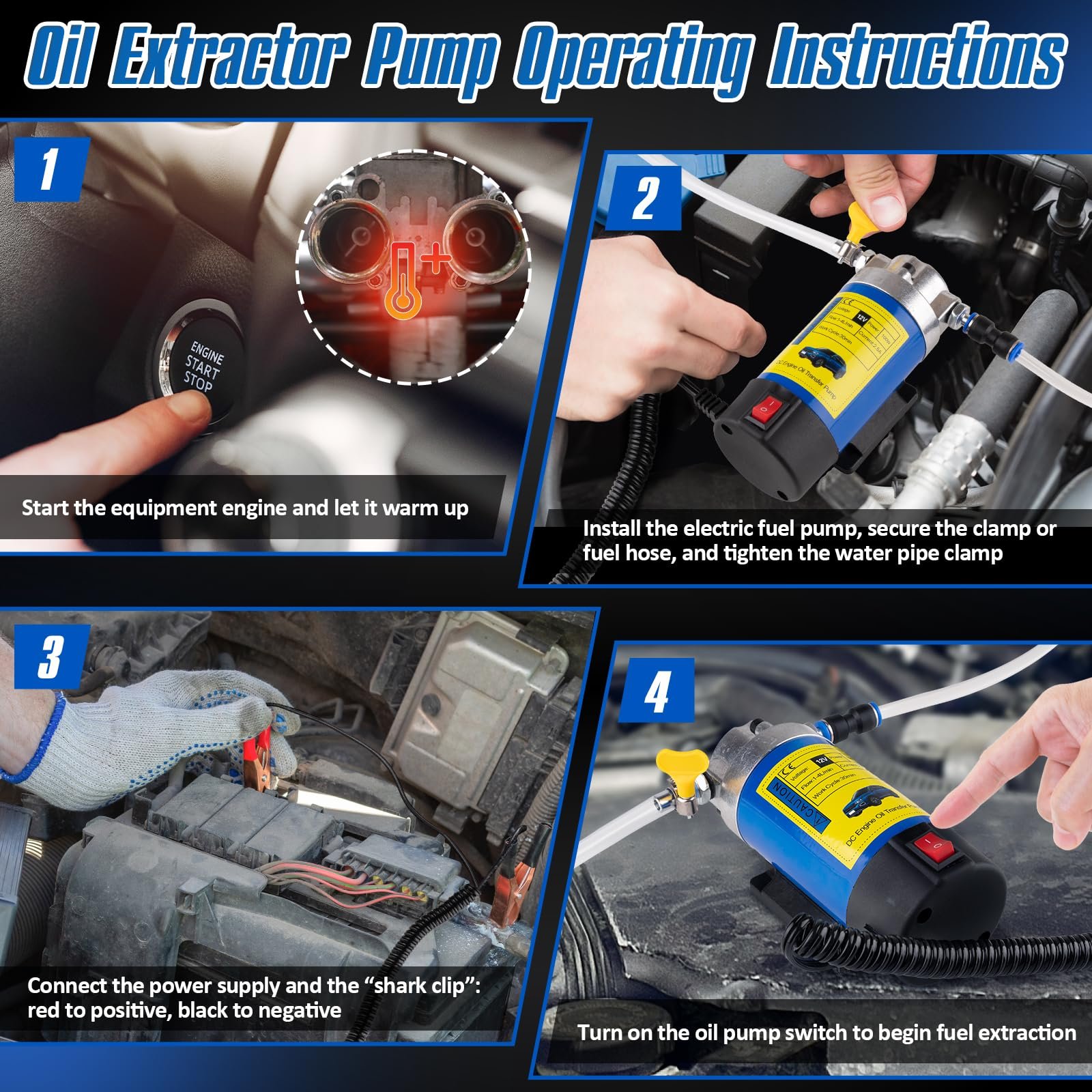 Oil extractor pump operating instructions