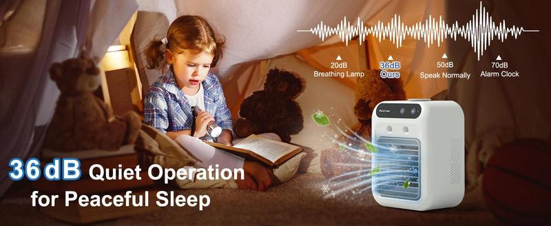 Product Introduction of Portable Air Conditioner 3-in-1 Fan with 2 Mist Speeds – Personal Evaporative Cooler for Bedroom, Office & Camping, 1800mAh Battery & 500ml Tank 9 Product Introduction of Portable Air Conditioner 3-in-1 Fan with 2 Mist Speeds – Personal Evaporative Cooler for Bedroom, Office & Camping, 1800mAh Battery & 500ml Tank 9