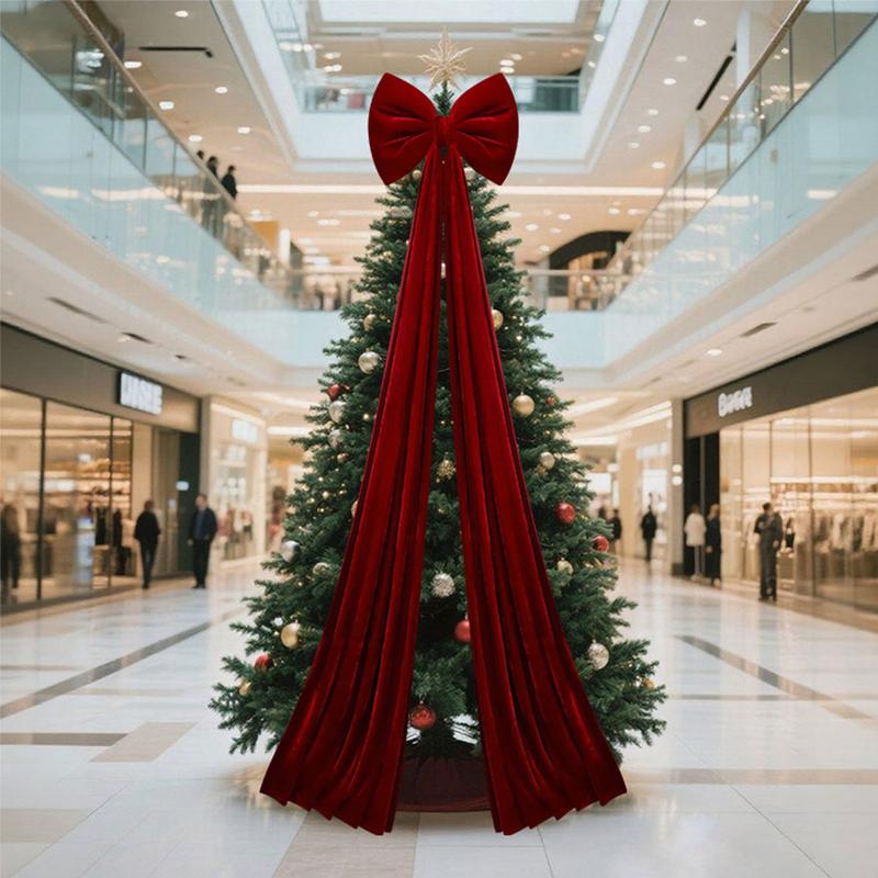 Large Wine Velvet Bow Tie, Christmas Tree Decoration, Holiday Window Hanging Ornament, Festive Home Decor Accessory