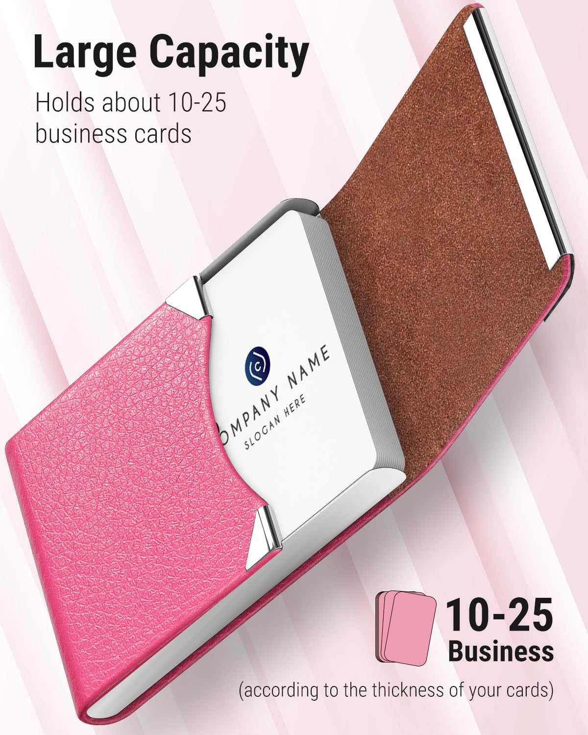 Large Capacity Card Case holds 10 to 25 cards