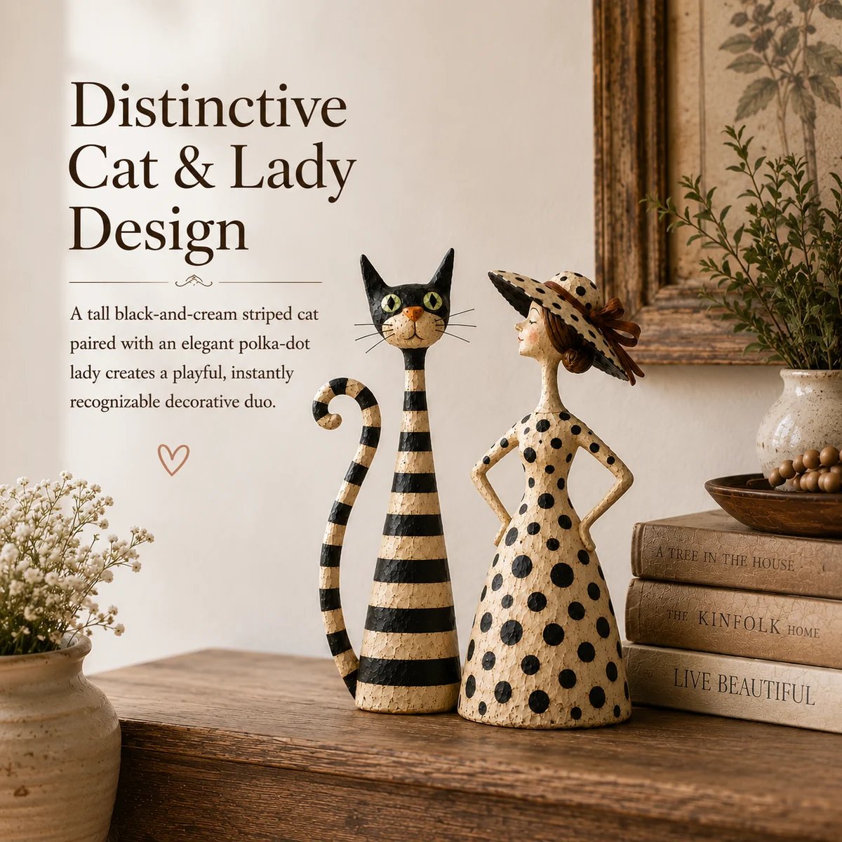 Distinctive Cat and Lady Design