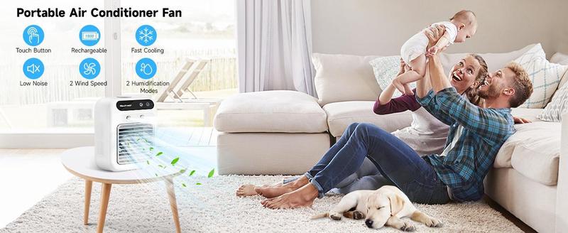 Product Introduction of Portable Air Conditioner 3-in-1 Fan with 2 Mist Speeds – Personal Evaporative Cooler for Bedroom, Office & Camping, 1800mAh Battery & 500ml Tank 1 Product Introduction of Portable Air Conditioner 3-in-1 Fan with 2 Mist Speeds – Personal Evaporative Cooler for Bedroom, Office & Camping, 1800mAh Battery & 500ml Tank 1