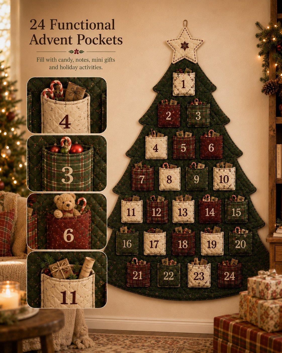 24 functional advent pockets