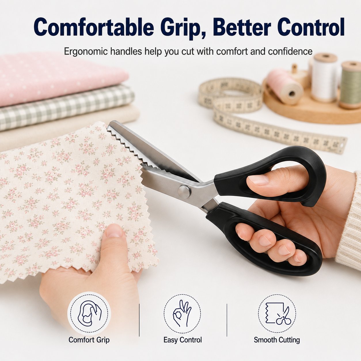 Ergonomic Handle Pinking Shears