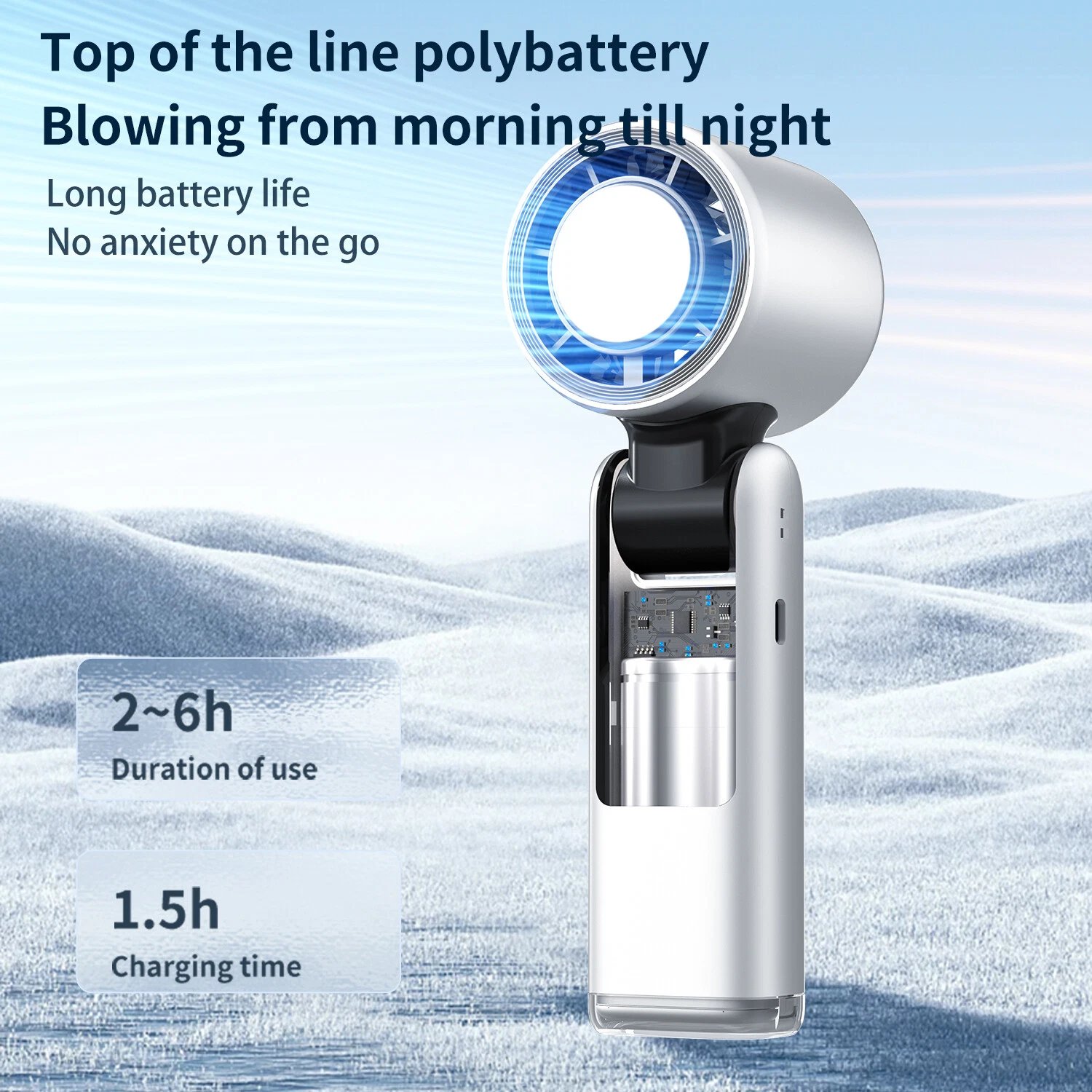 🔥Ventilador de resfriamento com tela digital de 100 velocidades