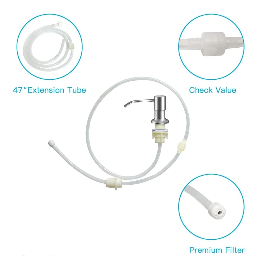 All Accessories including 47 inch Extension Tube, Check Valve, 3 Size Stoppers and Premium Filter