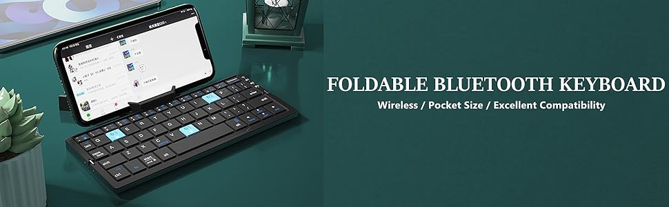 Folding Bluetooth Keyboard Wireless Folding Keyboard Portable Keyboard for PC Wireless Keyboard