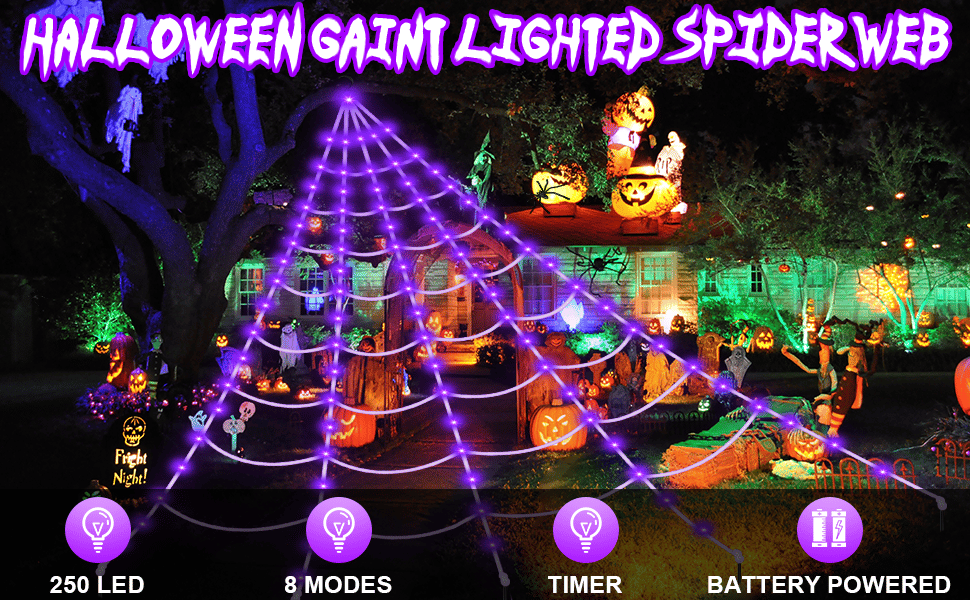 Giant Halloween Spider Web Decor