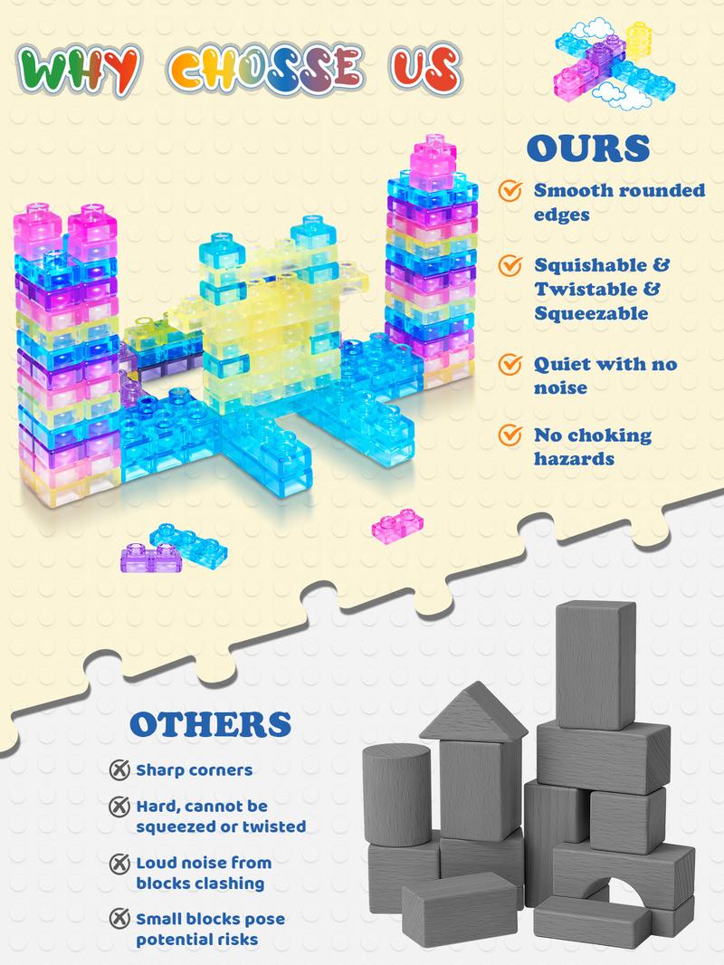 JOY SPOT Soft Jelly Blocks , Squishy Multi-color Stacking Jelly Building Blocks Toy Set, Non-toxic Sensory Tactile Play Toy Safe Squishy Squeezable & Stretchable Fun, Puzzle Blocks for Kids Early learning Preschool STEM Creative Construction Age 2+ JOY SPOT Soft Jelly Blocks , Squishy Multi-color Stacking Jelly Building Blocks Toy Set, Non-toxic Sensory Tactile Play Toy Safe Squishy Squeezable & Stretchable Fun, Puzzle Blocks for Kids Early learning Preschool STEM Creative Construction Age 2+