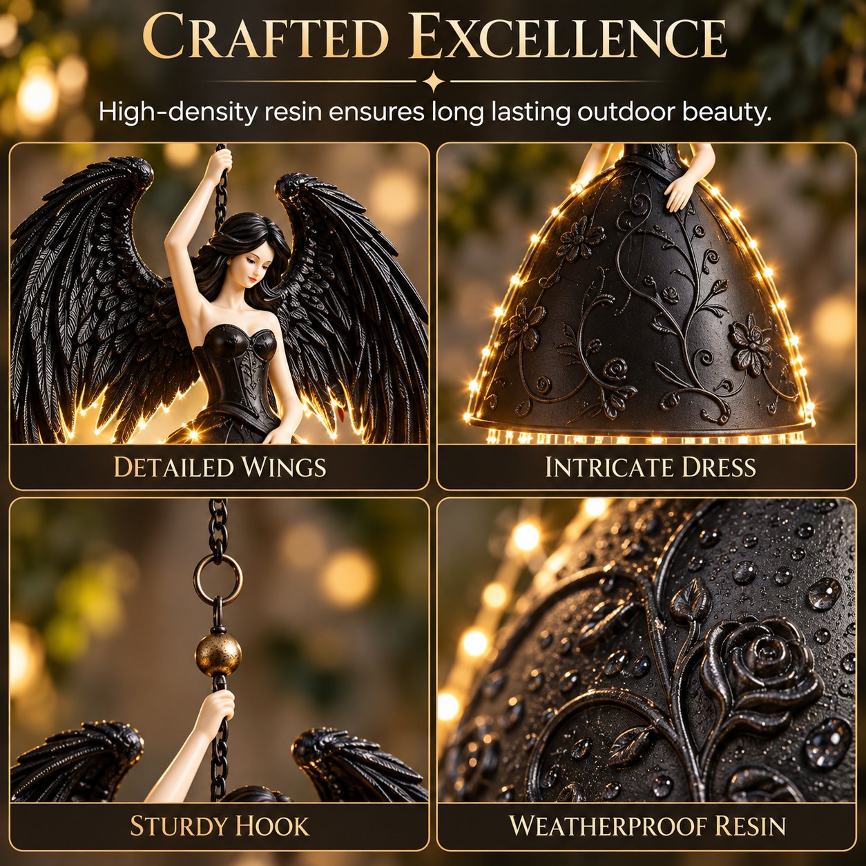 Premium Hand-Painted Resin Angel