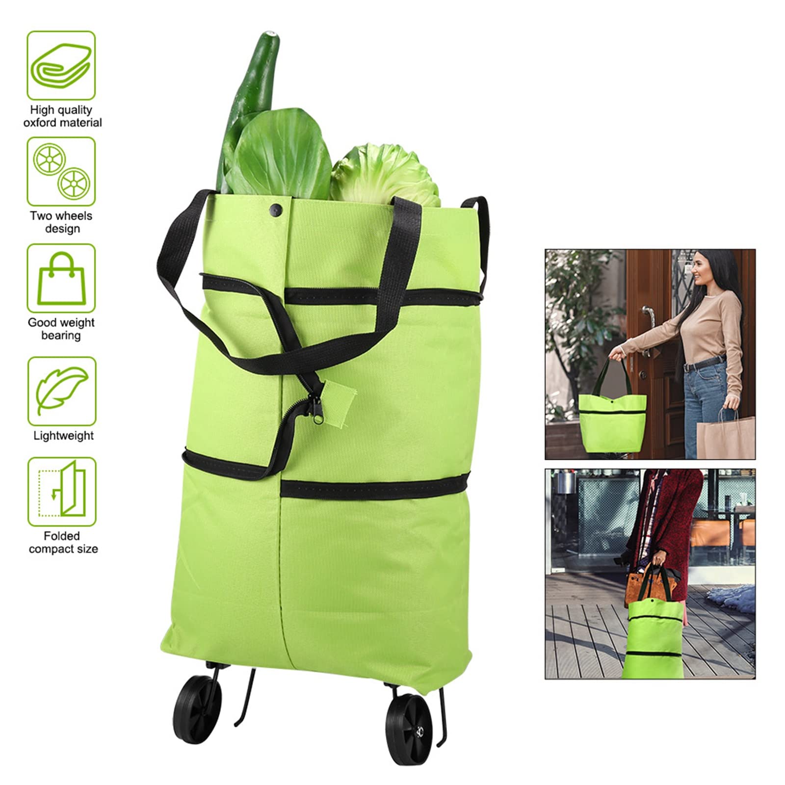 Foldable Shopping Bag Carts with Wheels Key Features