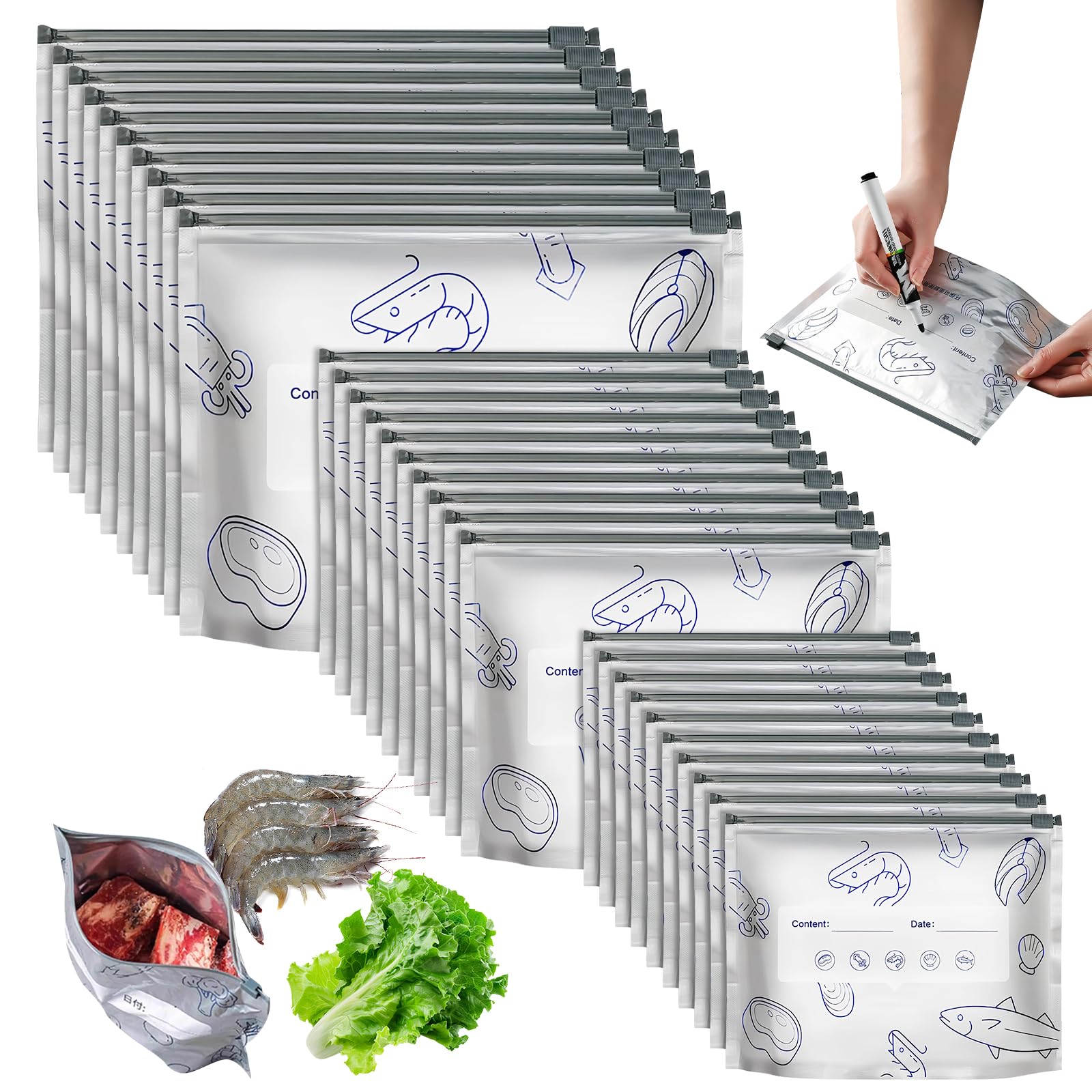 30 Piece Set of Foil Bags
