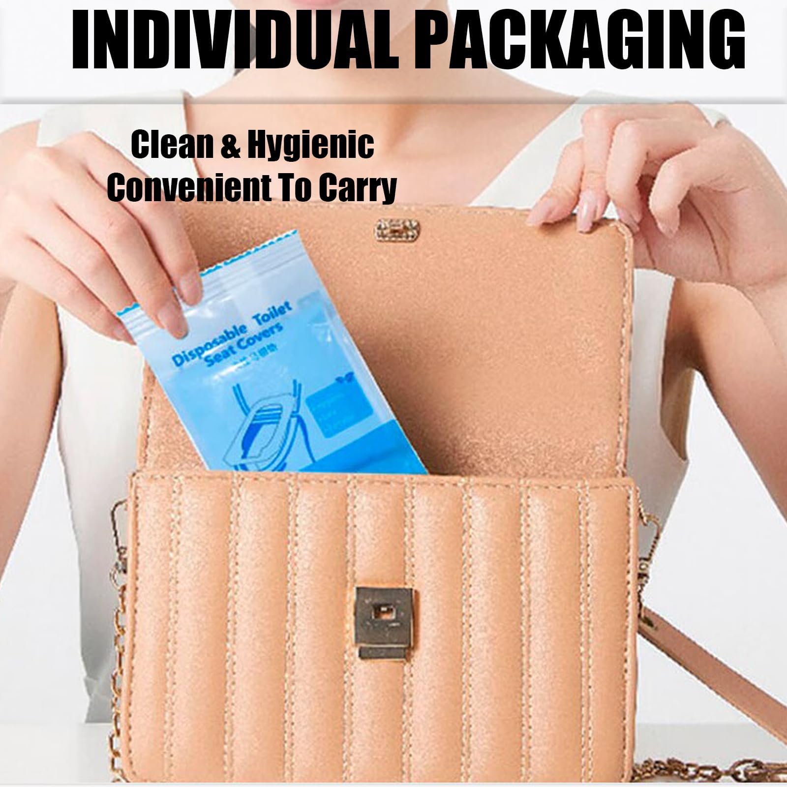 Individually packaged portable toilet seat covers