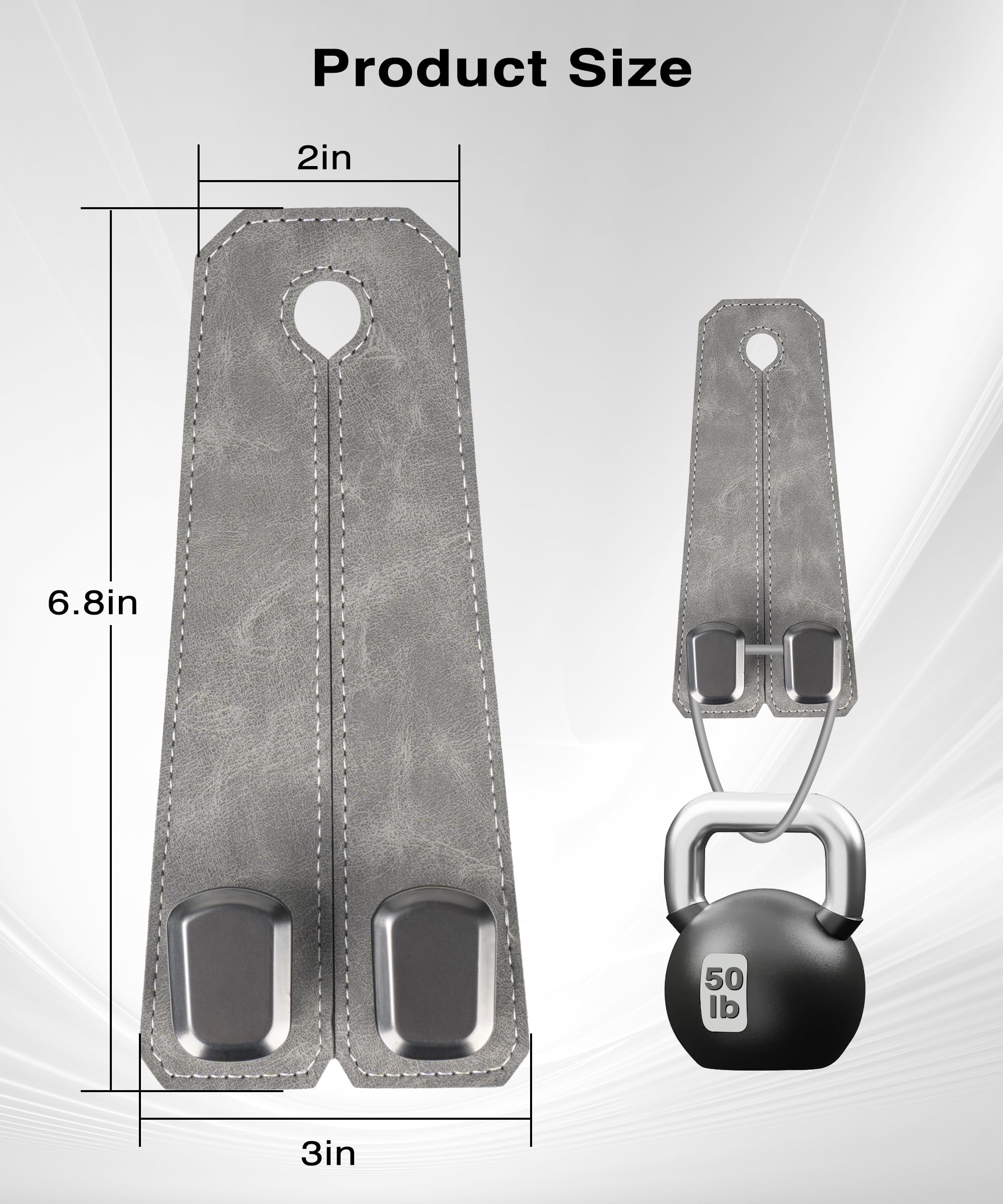 Car headrest hook dimensions 6.8 inches tall and 3 inches wide with heavy duty support
