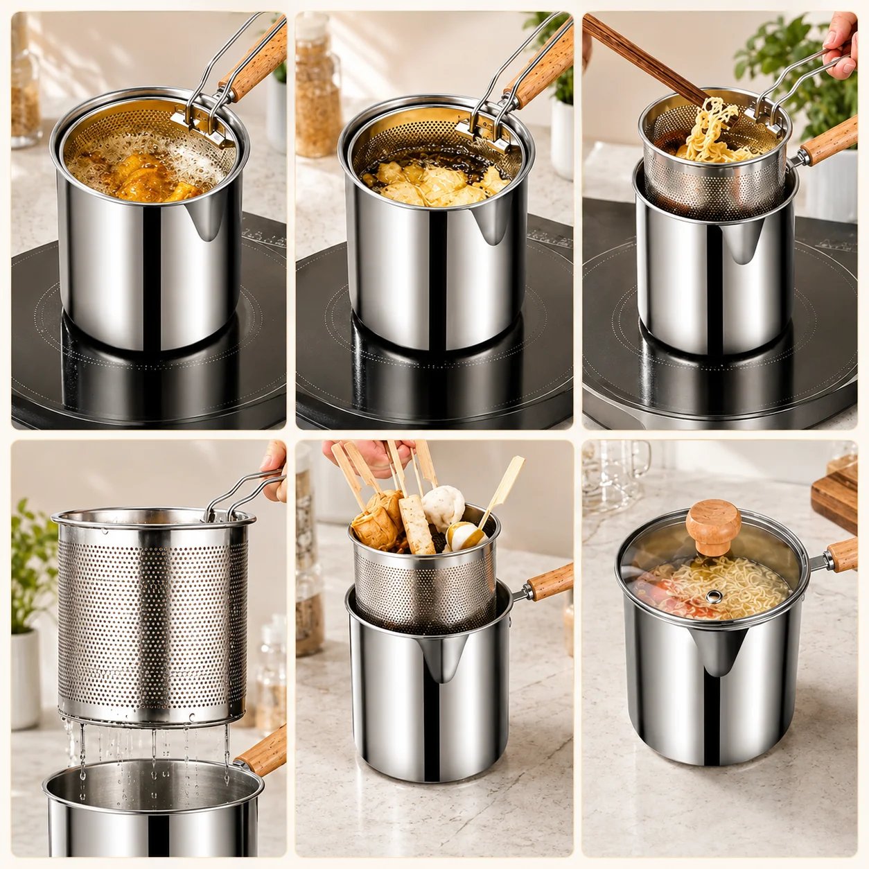 Compact personal deep fryer size and included accessories