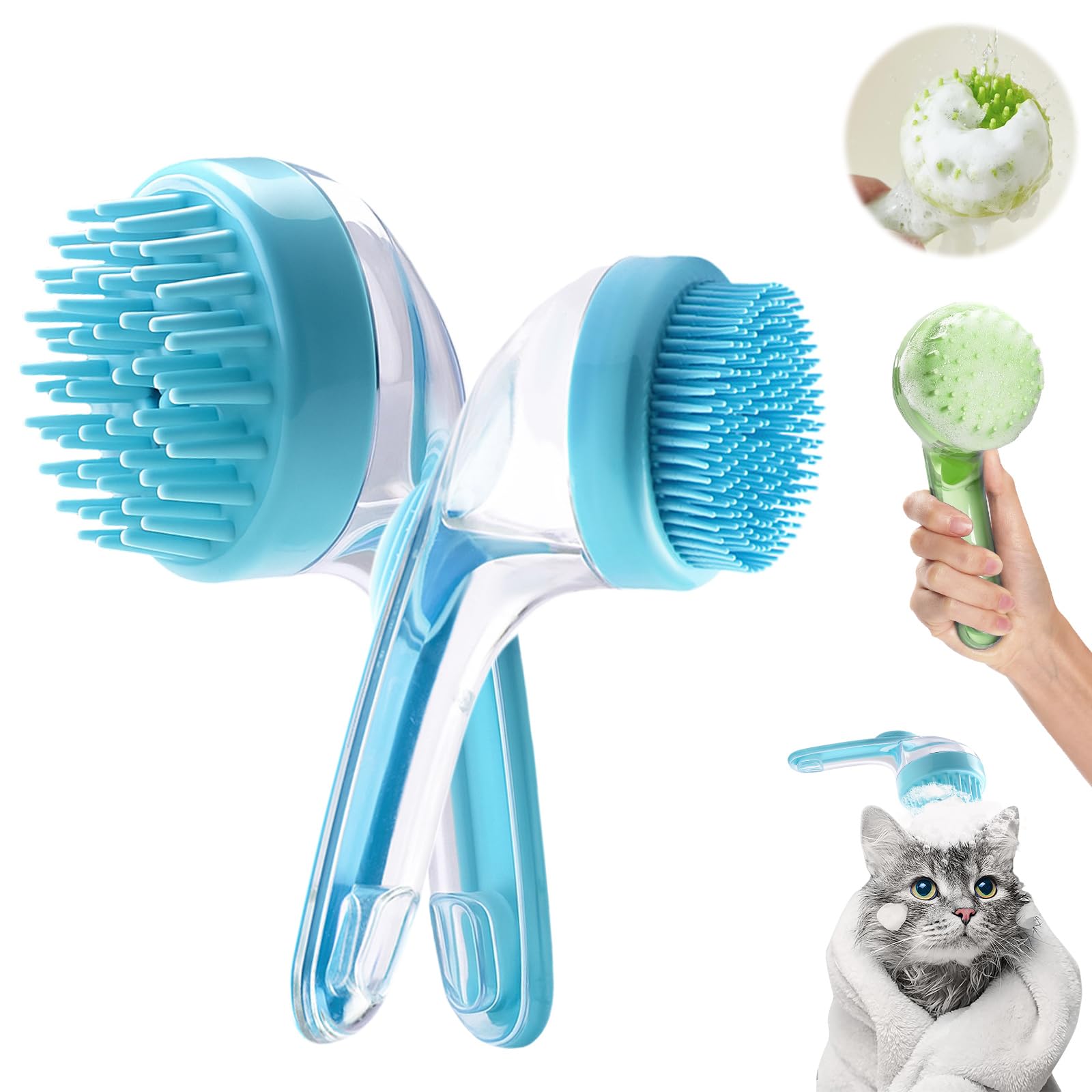 Pet Grooming and Bath Brush 2-Piece Set