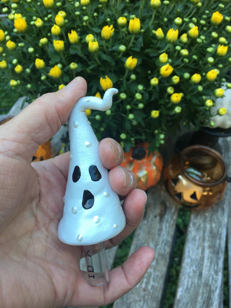Halloween Ghosts Yard Stakes Halloween Decor Halloween Ghost Decor Potted Plant Decor Fall home Accents Spooky Humor Gift For Her Handmade image 7