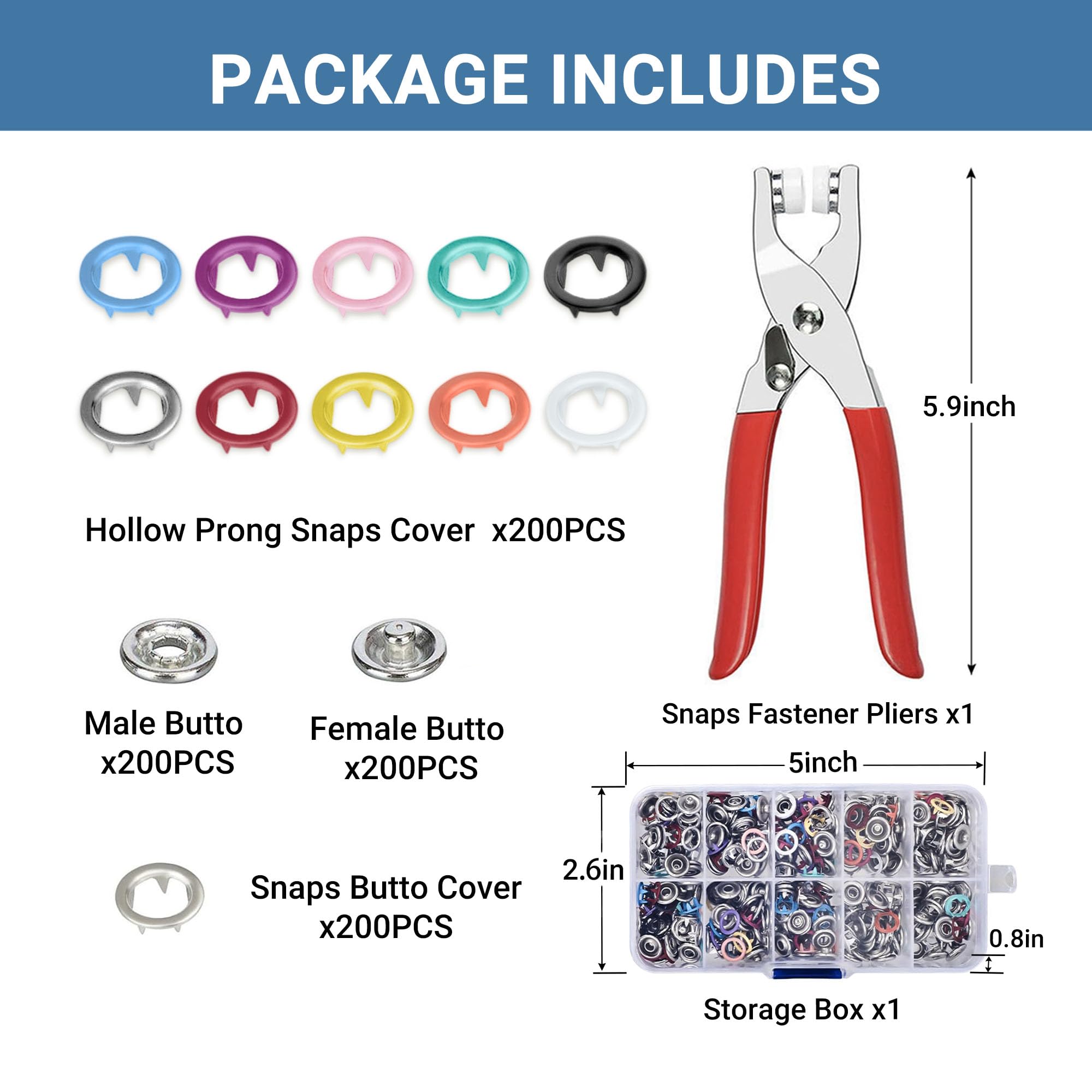 Snap Fastener Kit Package Contents