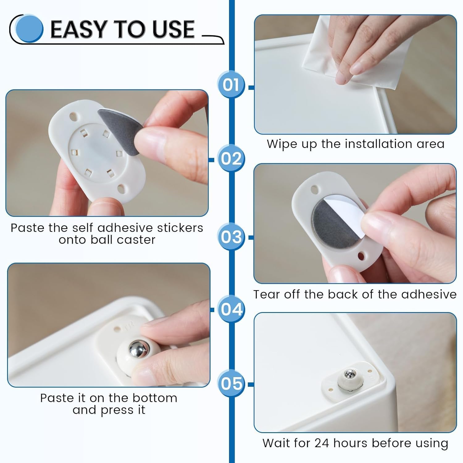 How to Install Self Adhesive Casters