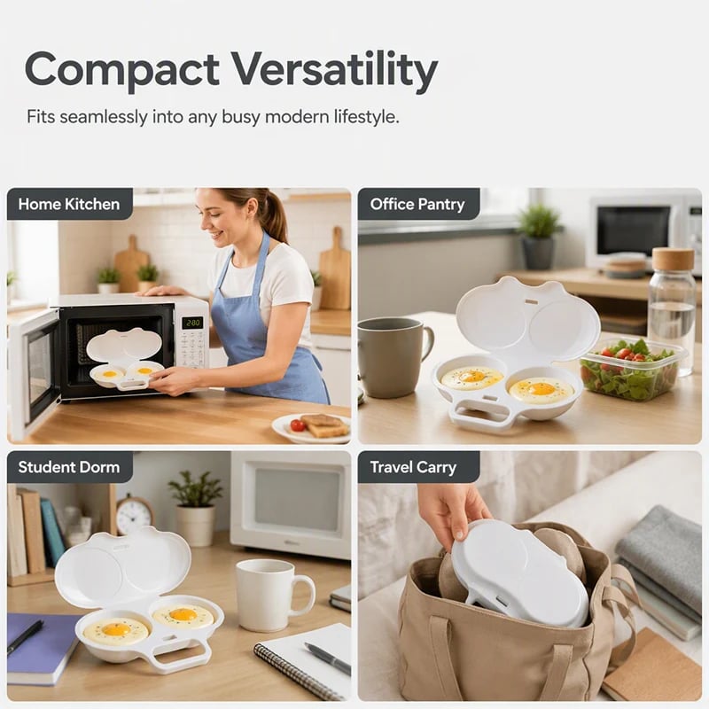 Compact microwave egg cooker for small kitchens