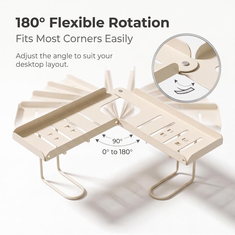 180 degree adjustable foldable sink organizer for corner and straight countertop layouts