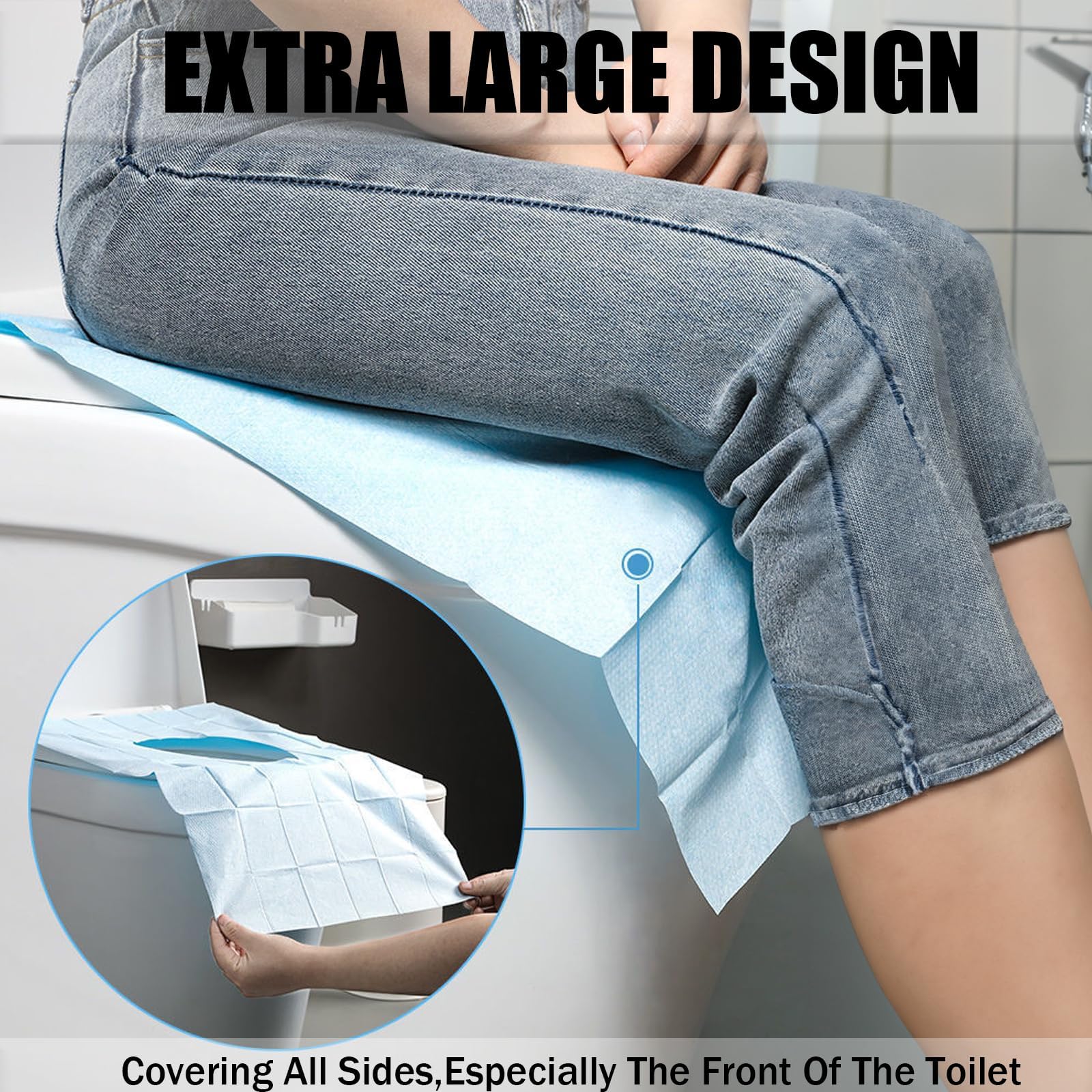 Extra large disposable toilet seat cover coverage