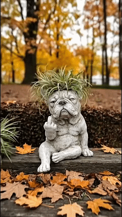 Grumpy French Bulldog Succulent Planter