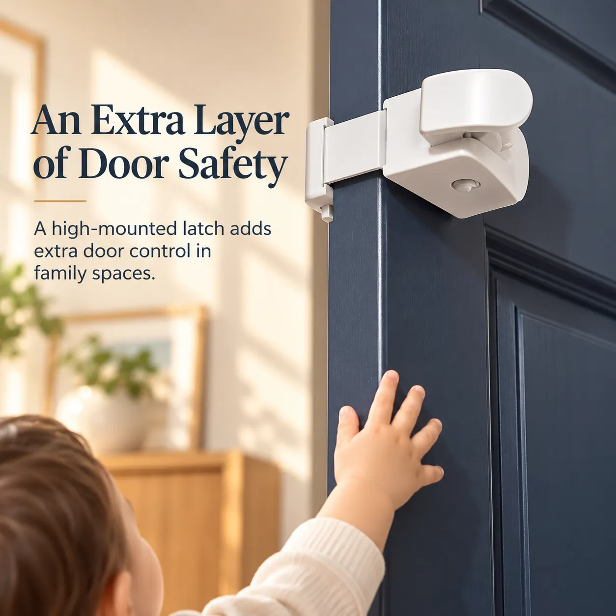 Product reference image showing the white door latch assembly