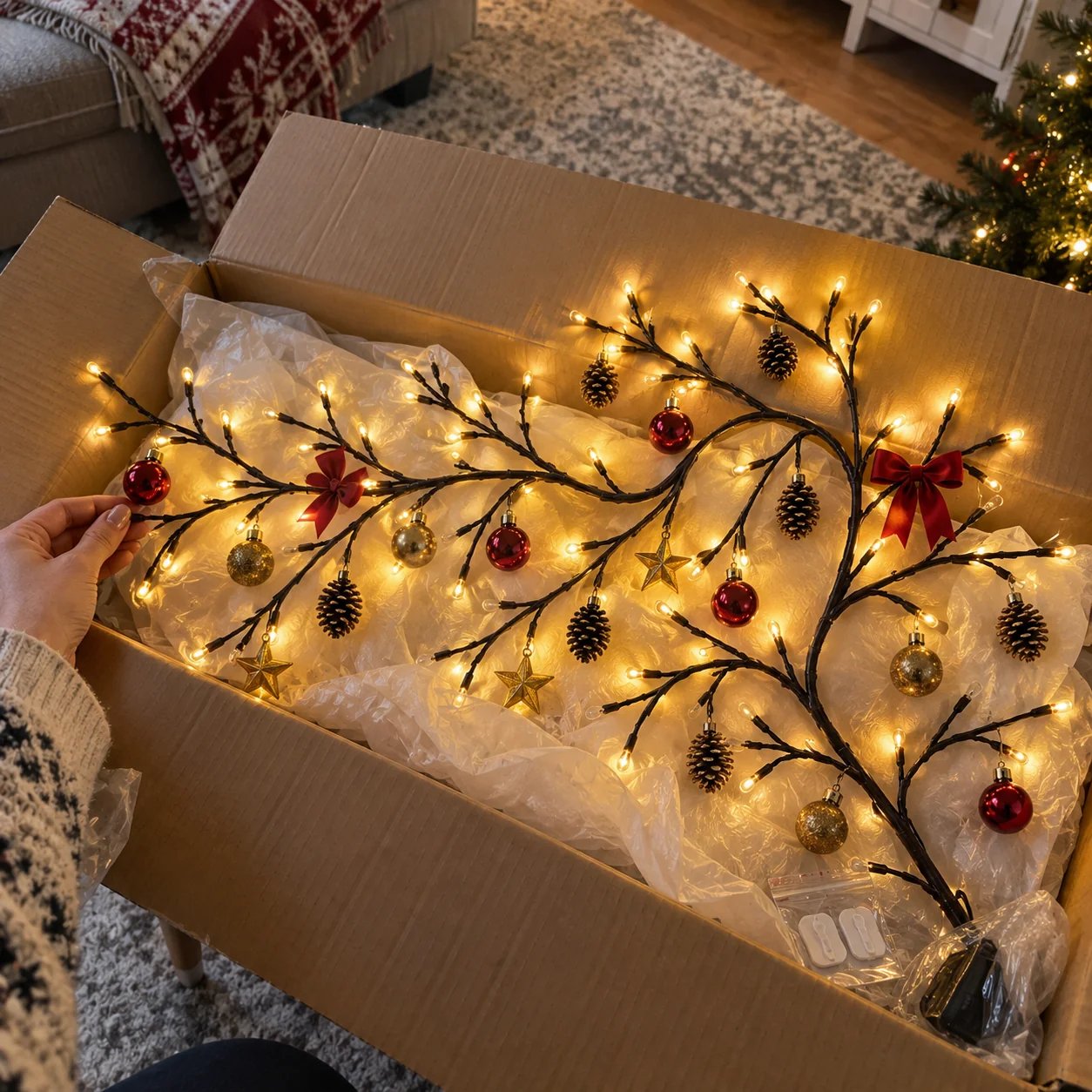 Christmas branch light package contents