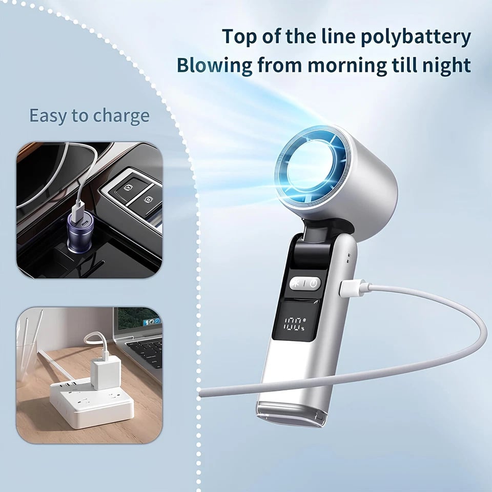 🔥Ventilador de resfriamento com tela digital de 100 velocidades