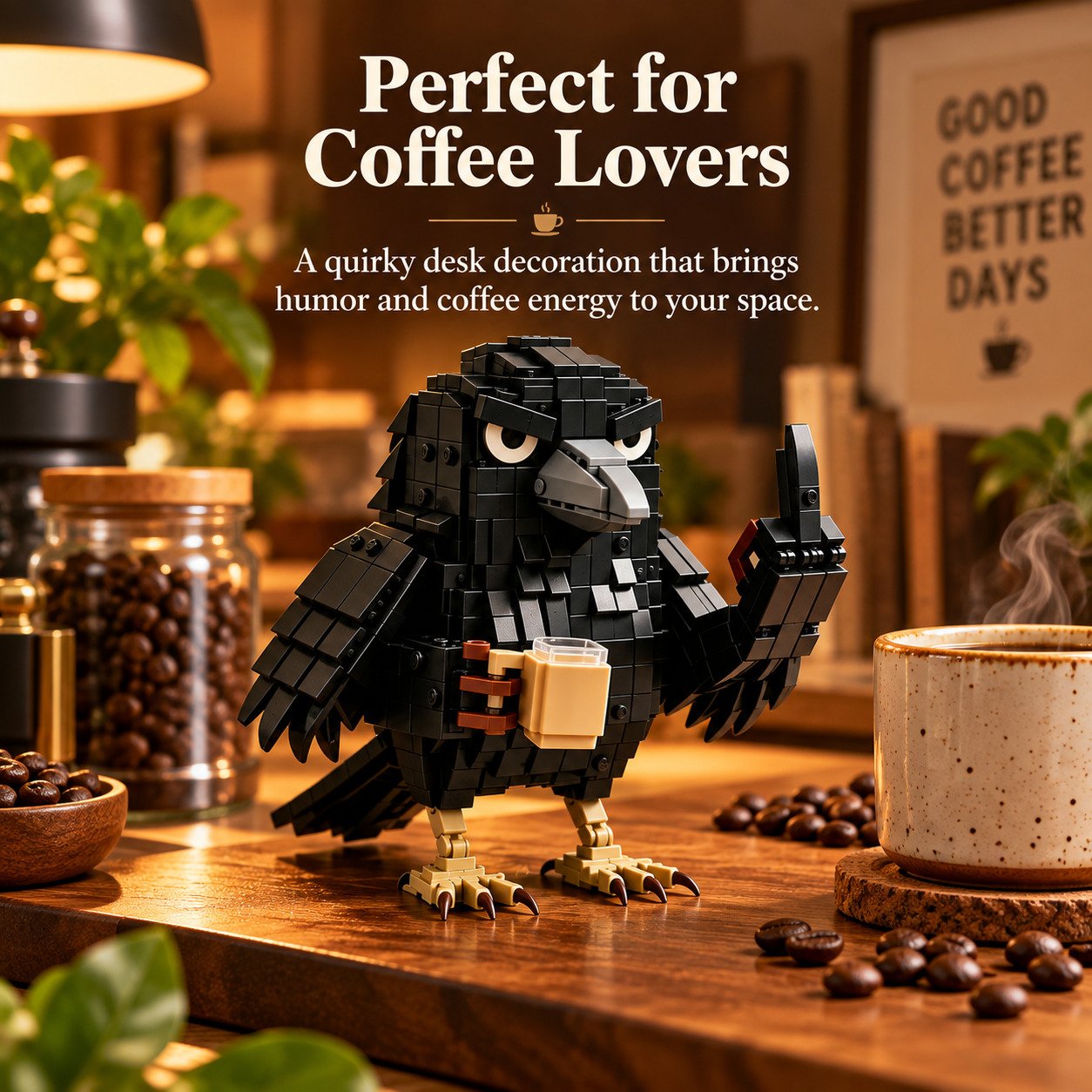 Coffee Crow Building Set desk decoration