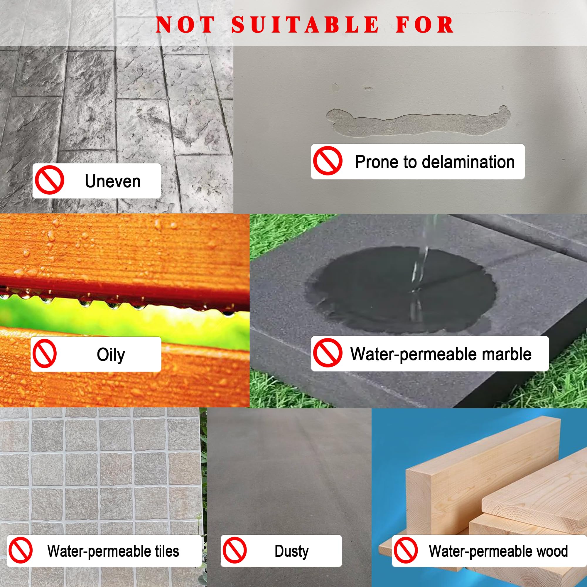 Unsuitable surfaces