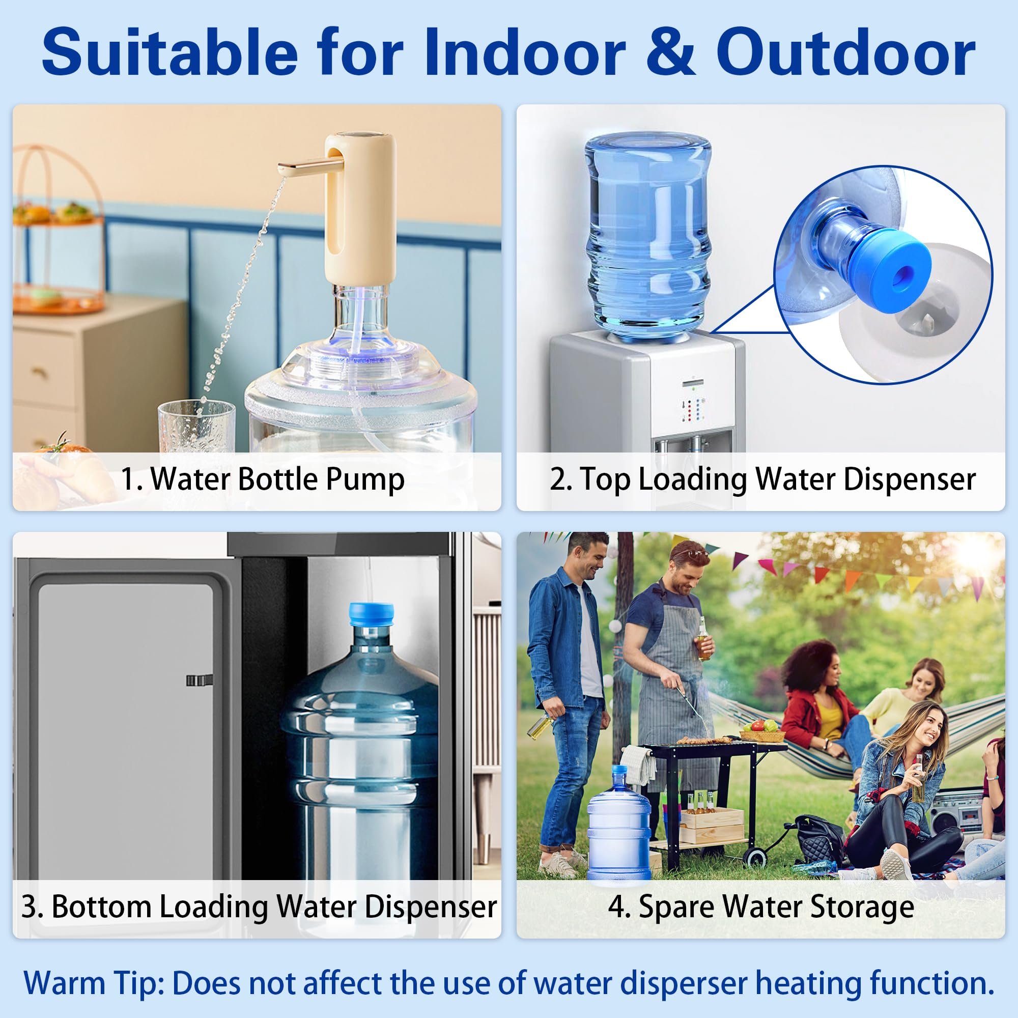 Usage in different water dispensers and outdoor events