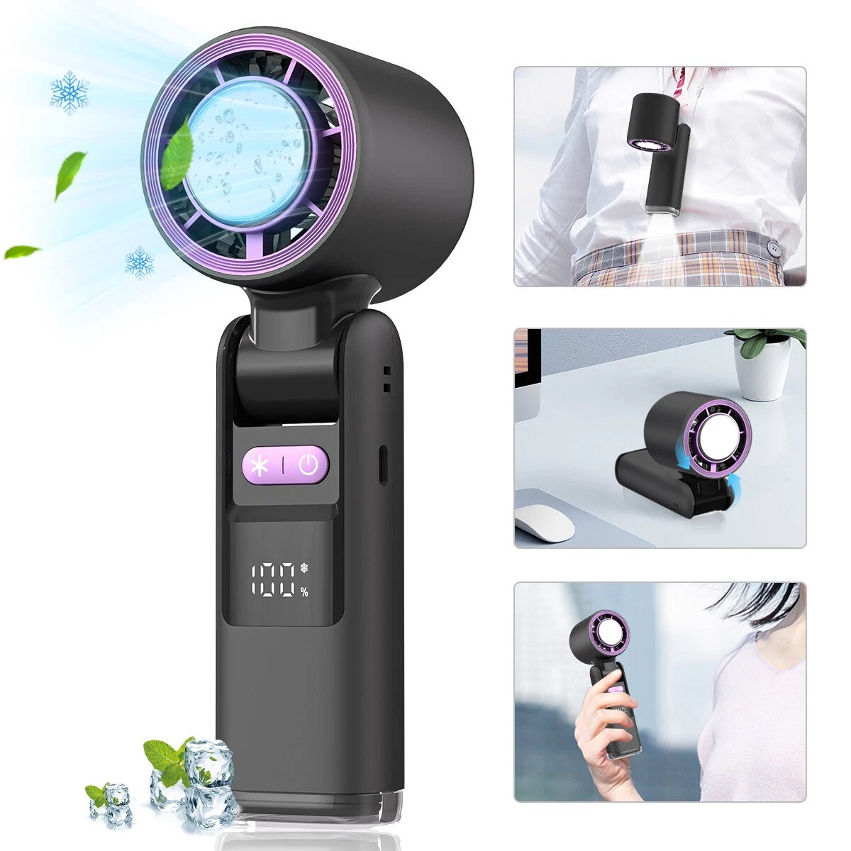 🔥Ventilador de resfriamento com tela digital de 100 velocidades