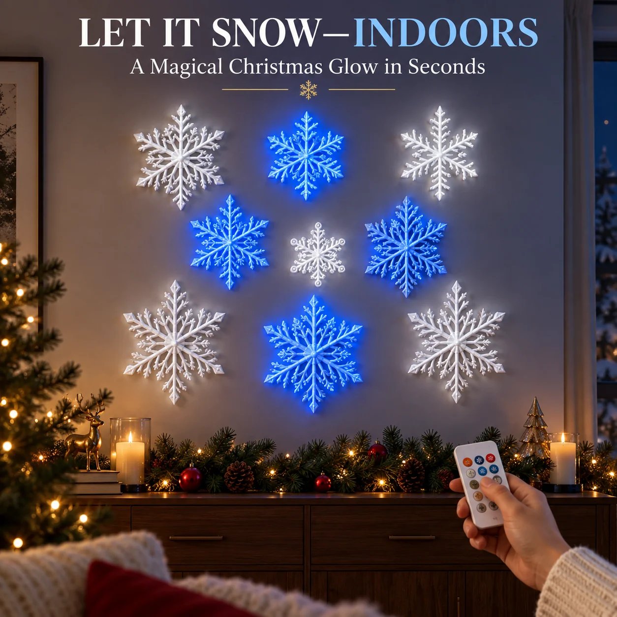 LED-Schneeflocken-Wandlichter für winterliche Atmosphäre im Innenbereich LED-Schneeflocken-Wandlichter für winterliche Atmosphäre im Innenbereich