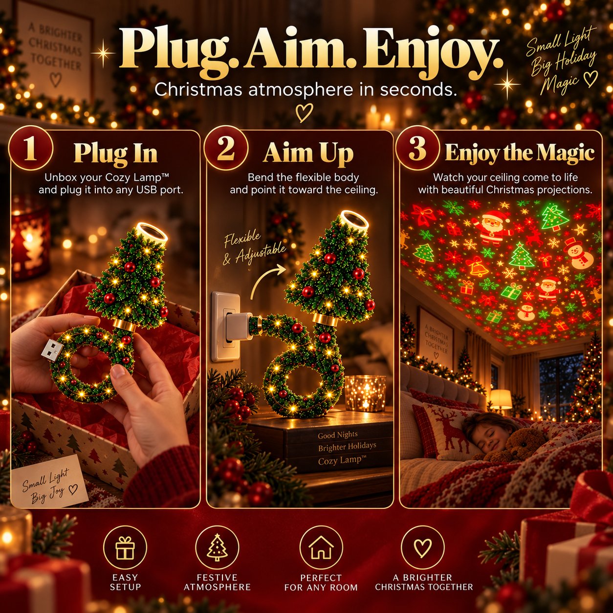 How to use Cozy Lamp Christmas Projection Tree