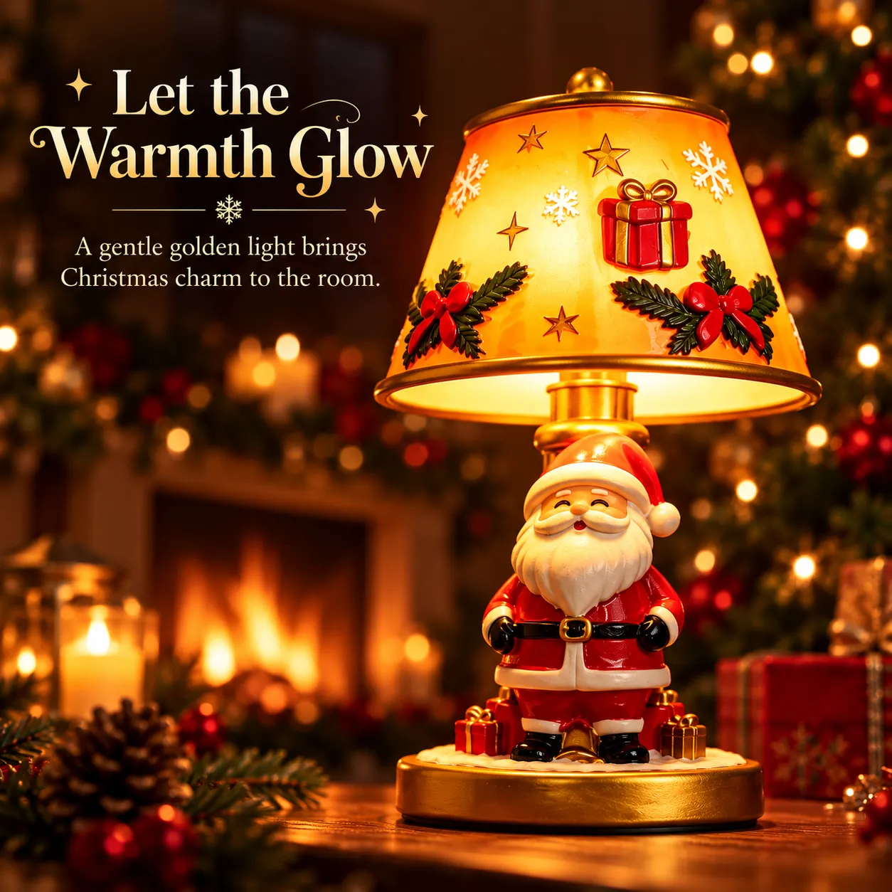 Let the Warmth Glow - A gentle golden light brings Christmas charm to the room