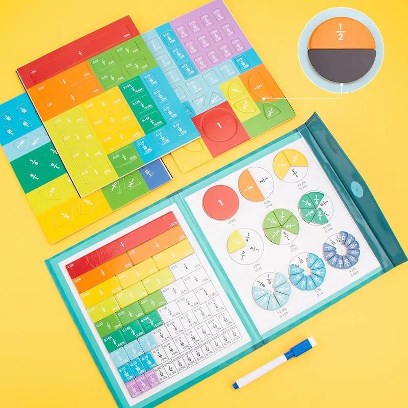Product Introduction of Magnetic Fraction Demonstration Book, 1 Set Math Teaching Aid, Learning Toy for Gift, Mathematical Knowledge Training Toys, Interactive Game Props, Educational Material Toys 4