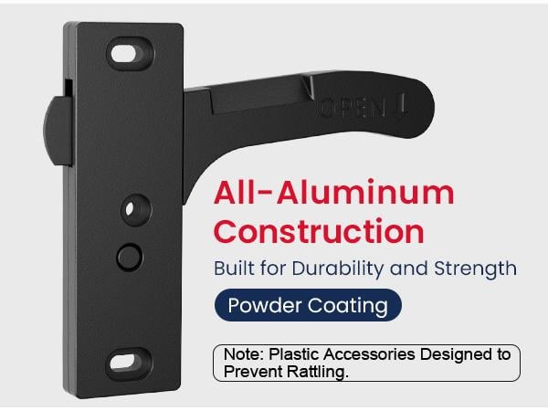 Safoner Aluminum RV Screen Door Handle Replacement Latch Kit- Heavy Duty Right/Left Latch Kit for Travel Trailers, Campers & Motorhomes | Easy Install Durable RV Door Lock Accessory