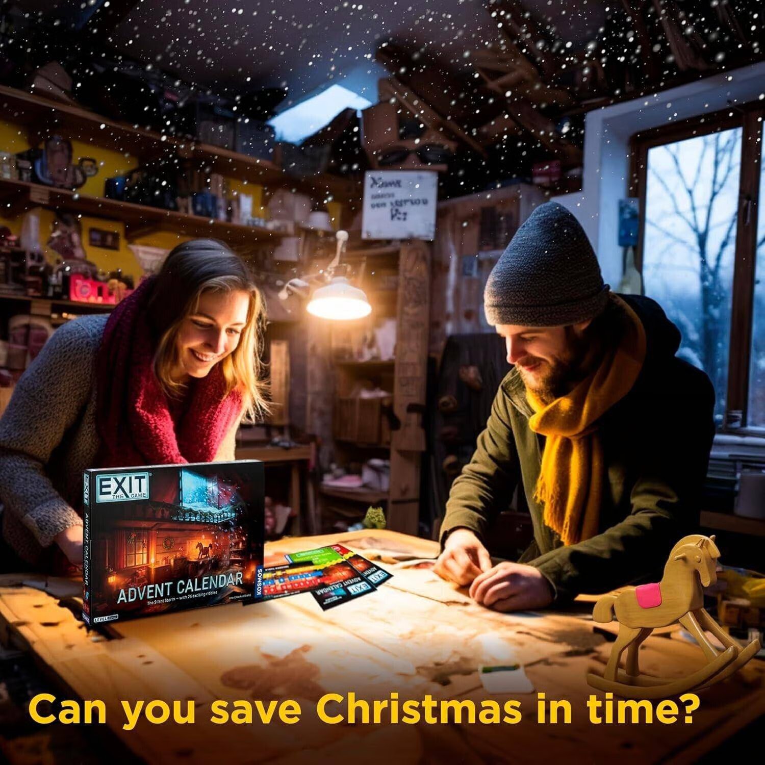 Family and friends solving the escape room puzzle together