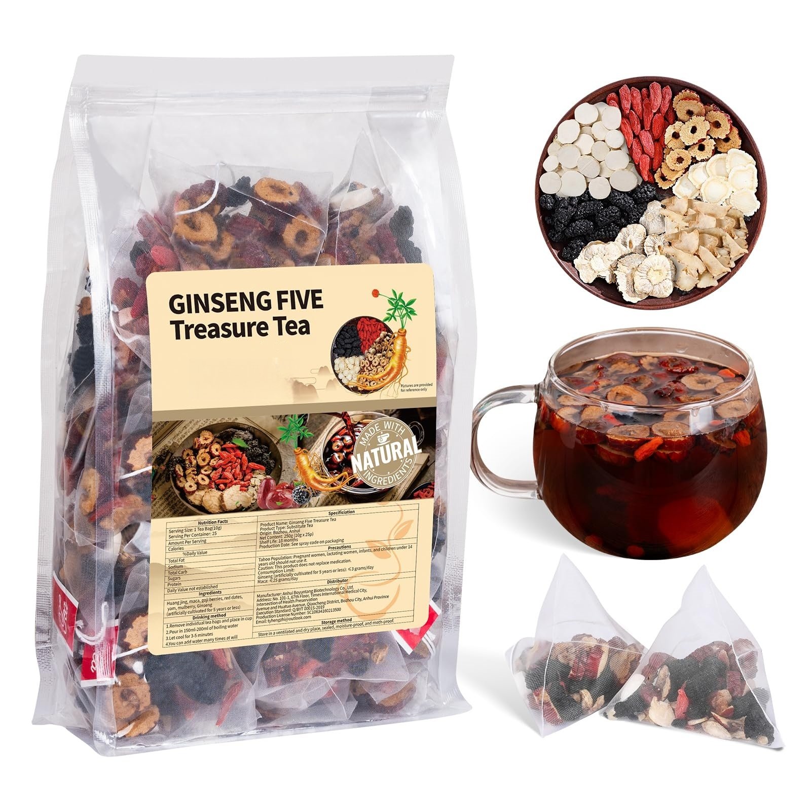 Ginseng Five Treasure Tea Package Ginseng Five Treasure Tea Package
