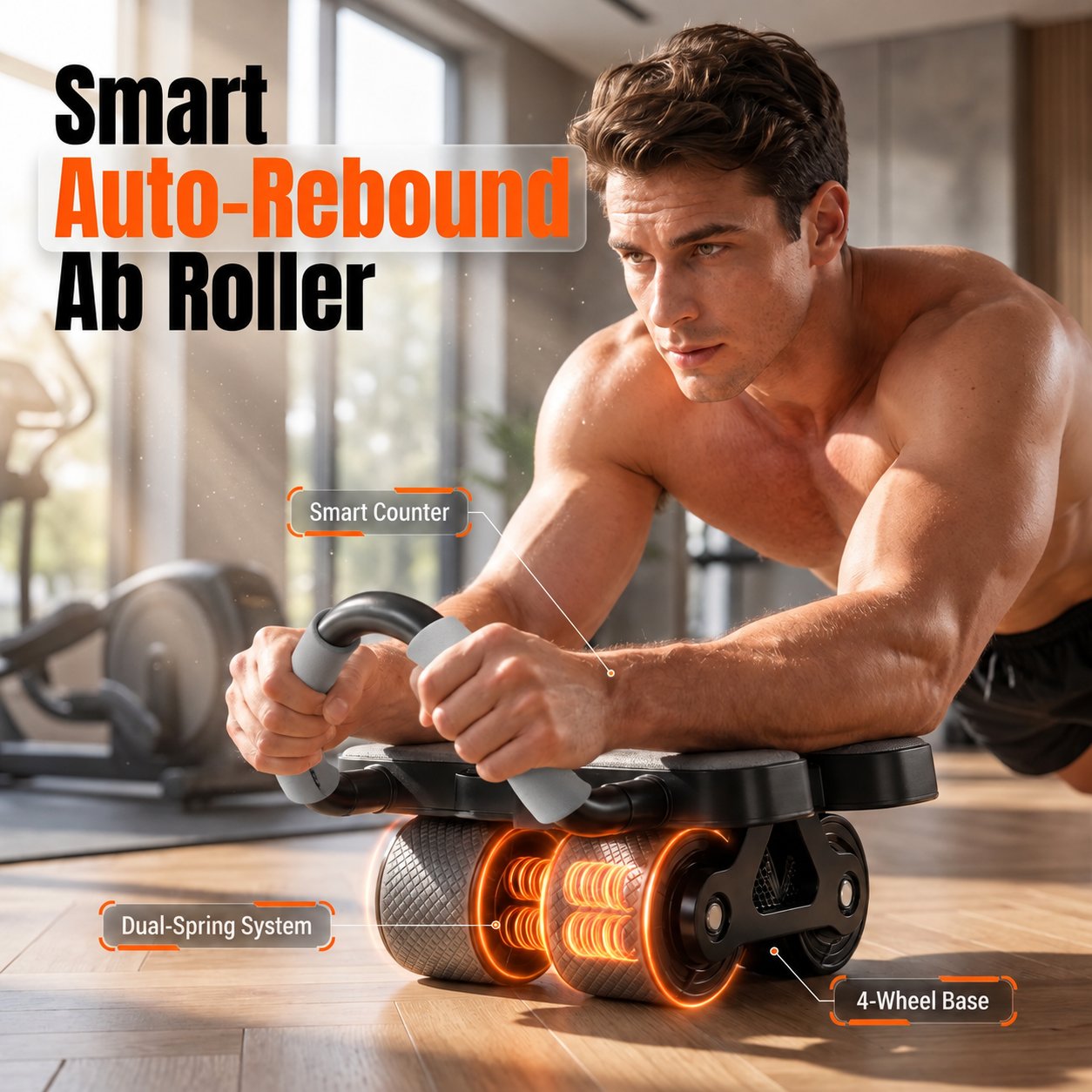 Four-wheel ab roller stable structure